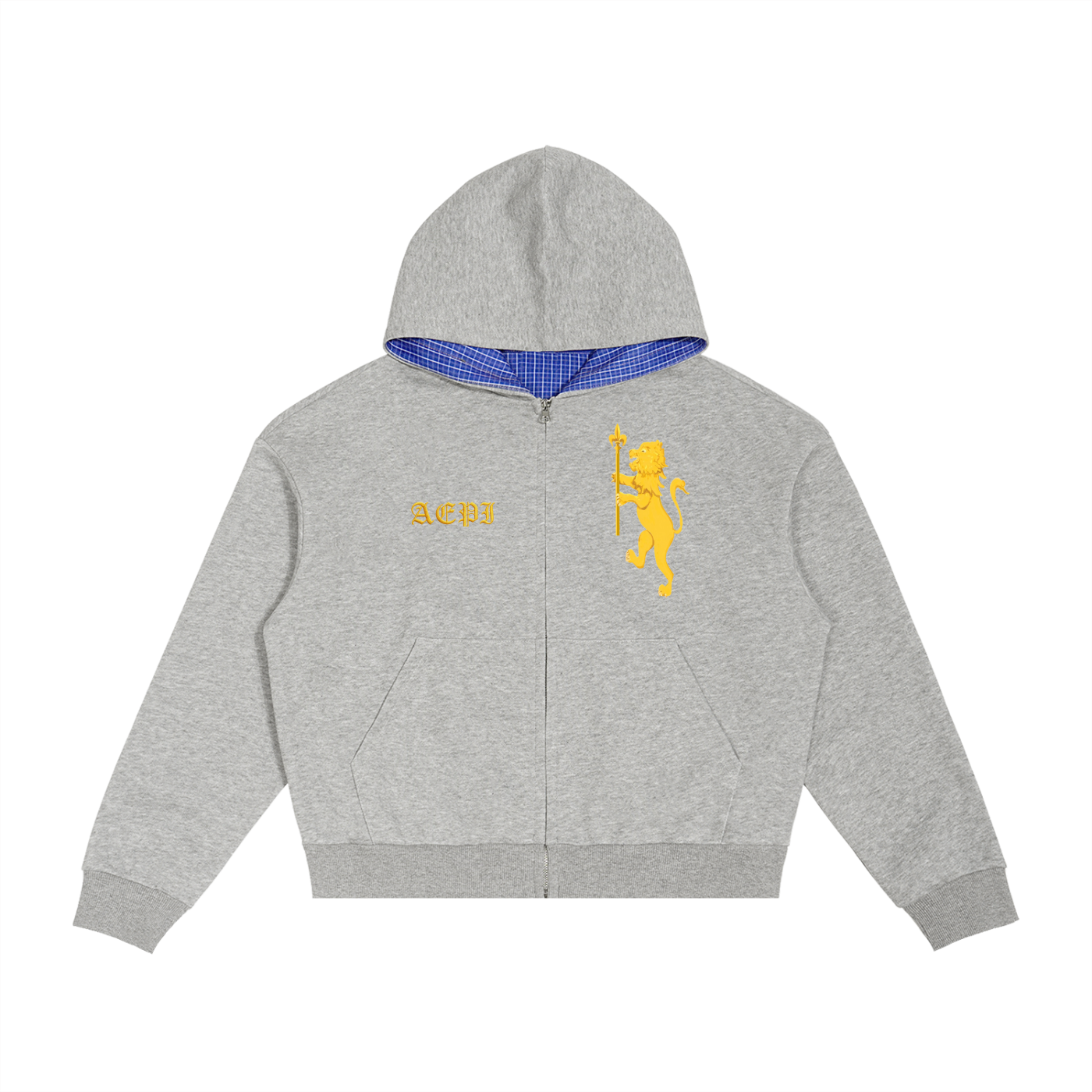 LION RAMPANT PLAID ZIP UP