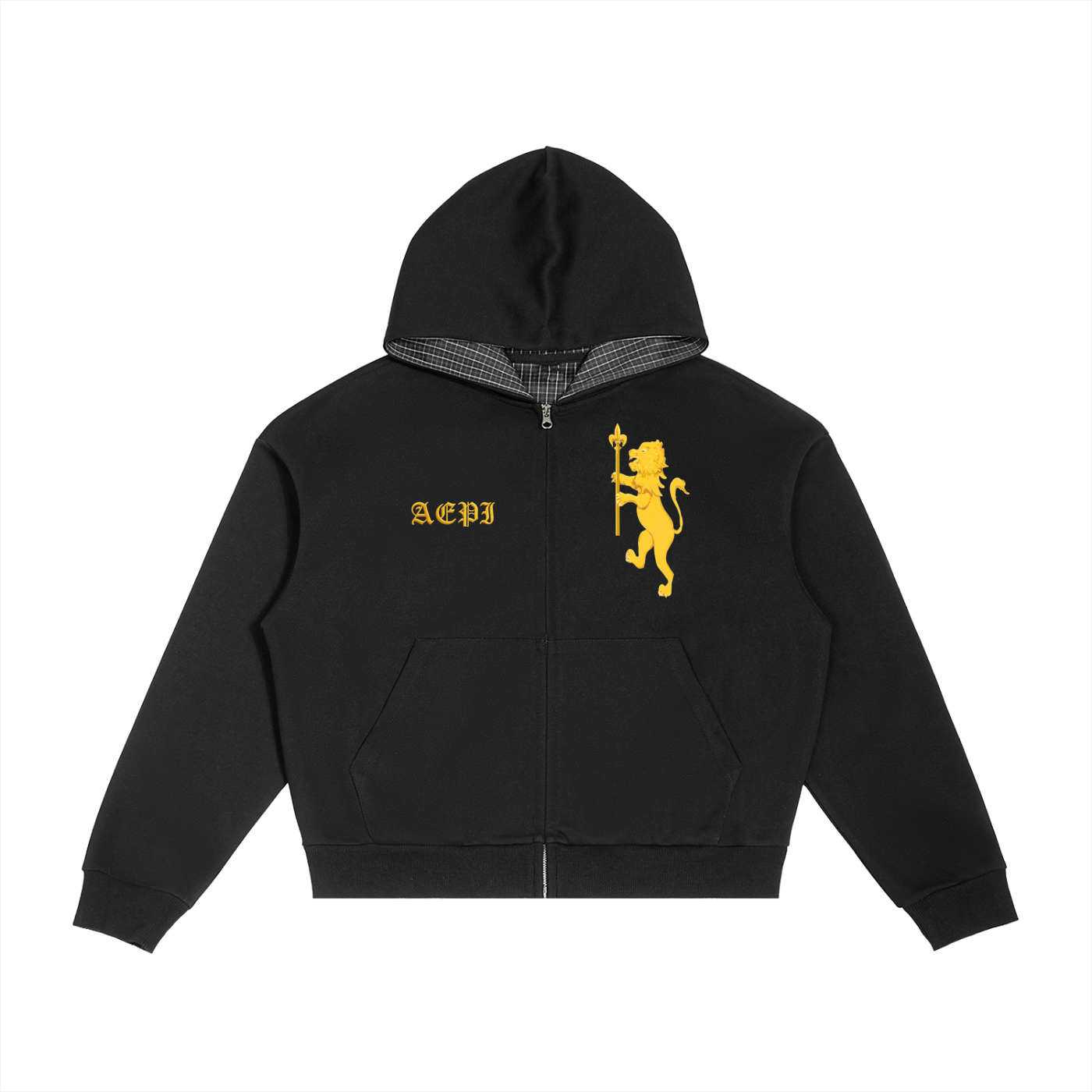 LION RAMPANT PLAID ZIP UP